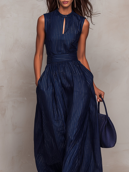 Maria – Elegant Wide-Leg Striped Jumpsuit