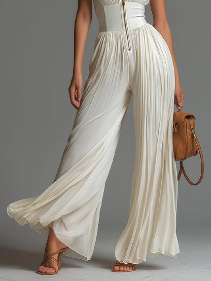 Evelyn – Pleated Wide-Leg Elegant Jumpsuit