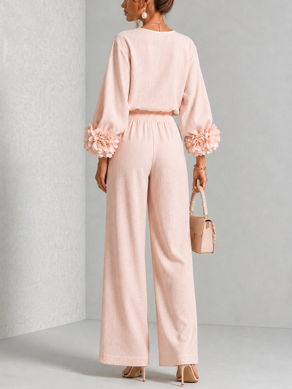 Rosemary – Floral Cuff Wide-Leg Set