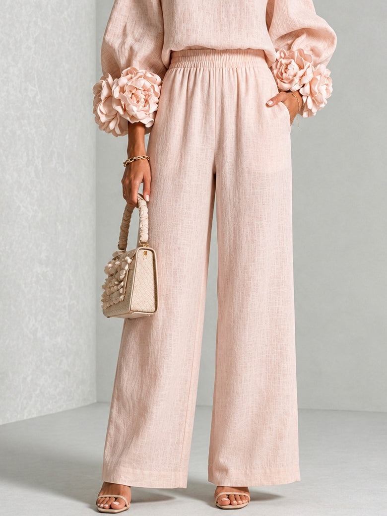 Rosemary – Floral Cuff Wide-Leg Set