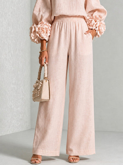 Rosemary – Floral Cuff Wide-Leg Set