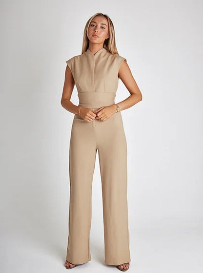 Angela – Sleeveless Belted Wide-Leg Jumpsuit