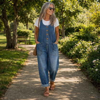 Tammy – Relaxed Denim-Look Overalls