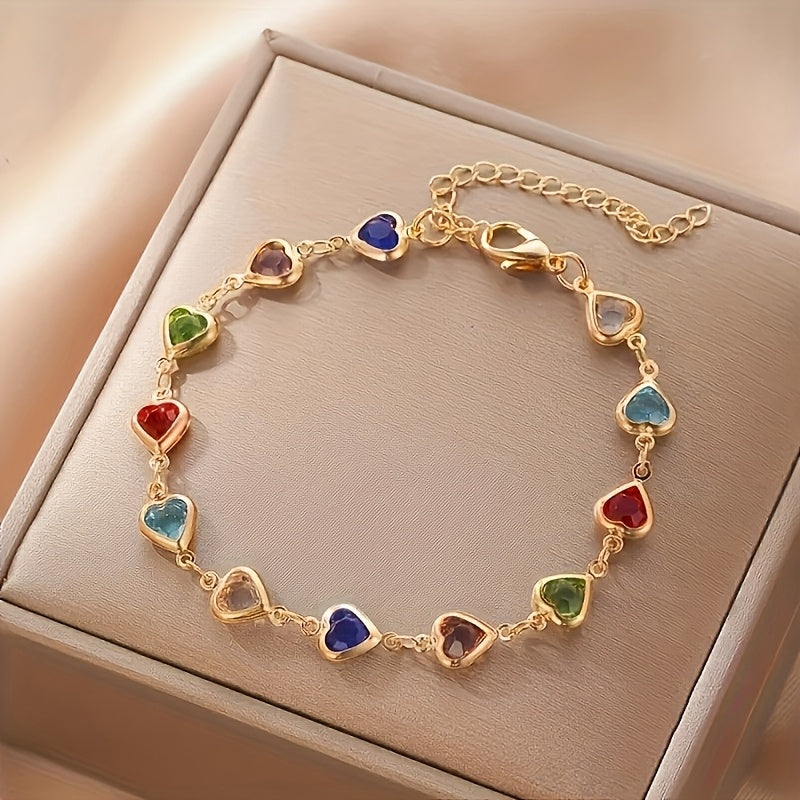 Harriet – Heart Crystal Link Bracelet