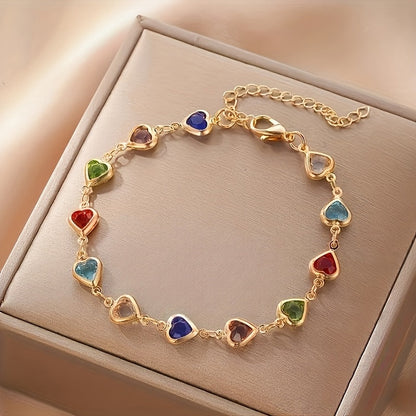 Harriet – Heart Crystal Link Bracelet