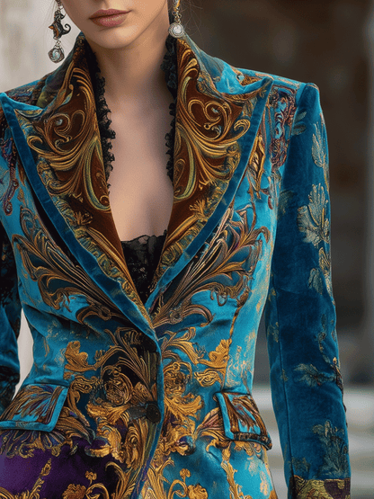 Jeanette – Baroque Brocade Tailored Blazer