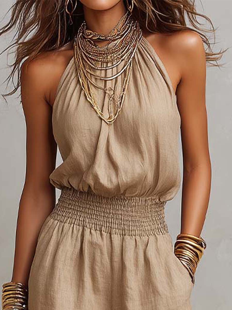 Barbara – Halter Neck Wide-Leg Jumpsuit