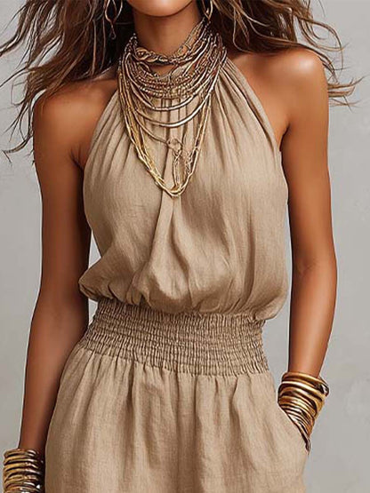 Barbara – Halter Neck Wide-Leg Jumpsuit