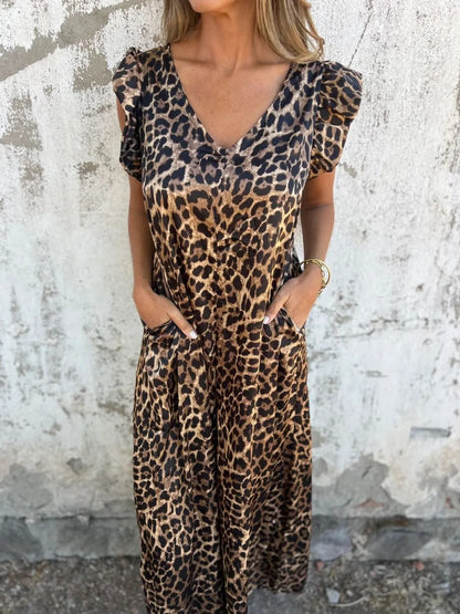 Kendall – Animal Print Tiered Midi Dress