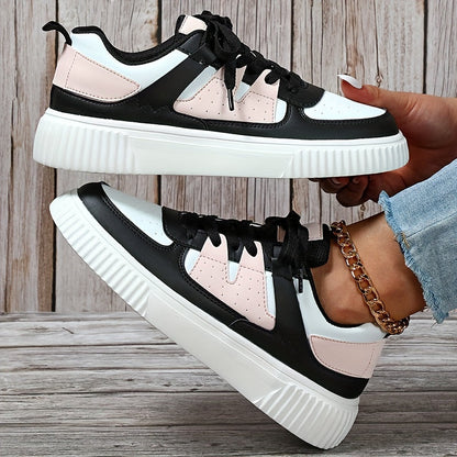 Vivian – Lace-Up Colorblock Platform Sneakers