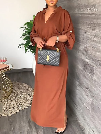 Merle – Drawstring Waist Relaxed Maxi Dress