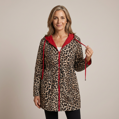 Tara – Reversible Hooded Jacket with Leopard Lining
