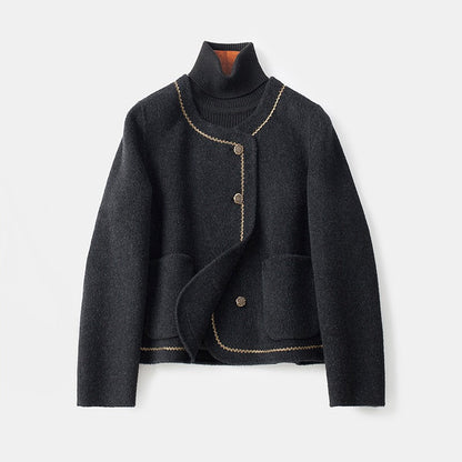 Dorothy – Short Bouclé-Trim Button Jacket
