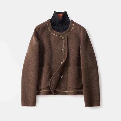 Dorothy – Short Bouclé-Trim Button Jacket