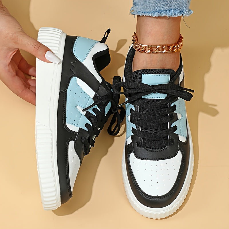 Vivian – Lace-Up Colorblock Platform Sneakers