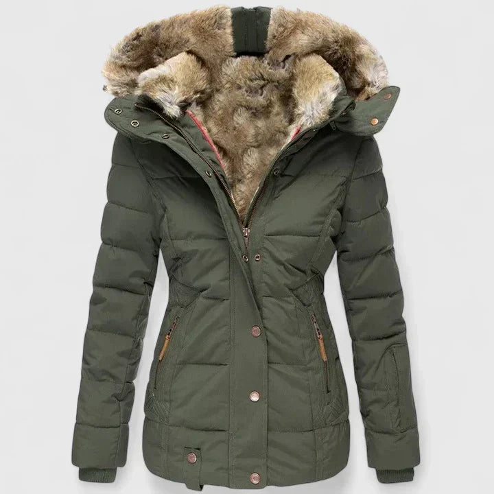 Edna – Faux Fur Hooded Puffer Jacket