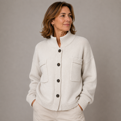 Larissa – Stand Collar Button Knit Cardigan