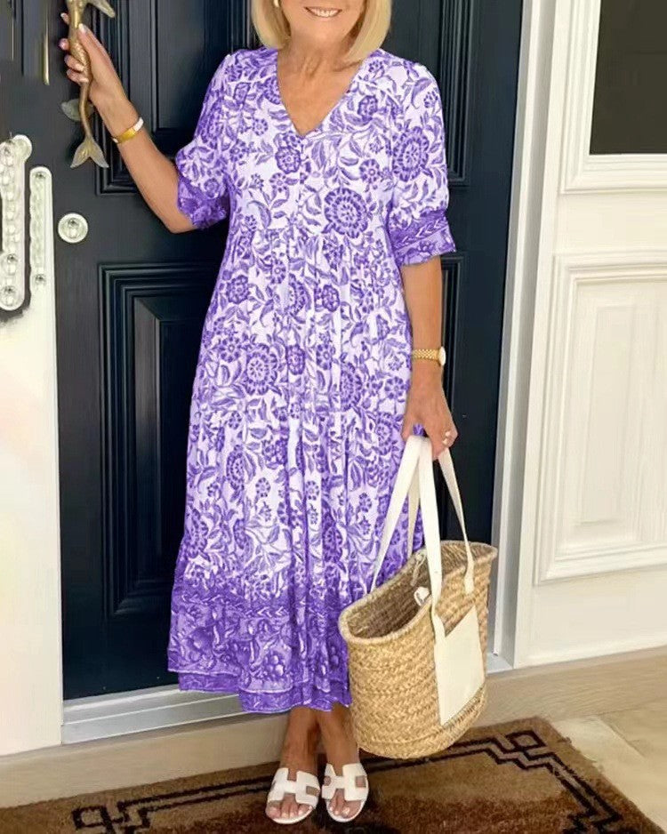 Tallis | Floral V-Neck Maxi Dress