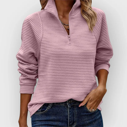 Vivian – Half-Zip Ribbed Pullover