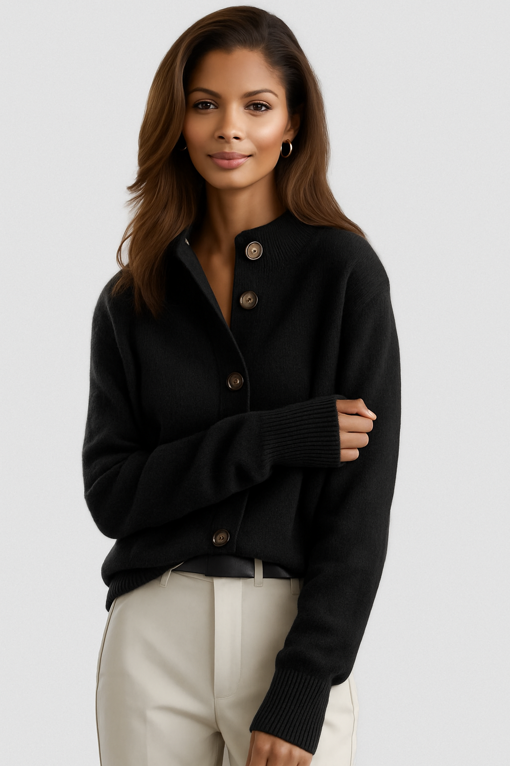 Tabatha – Button-Front Knit Cardigan