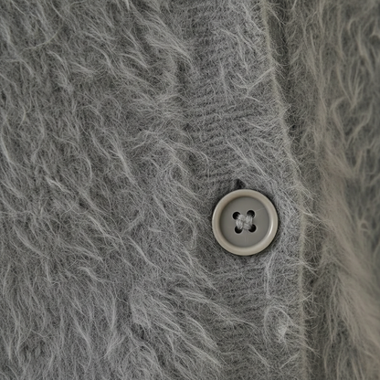 Delilah – Fluffy V-Neck Button Cardigan