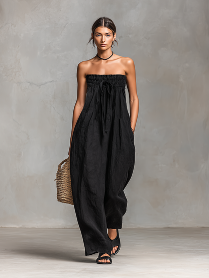 Madelyn – Strapless Wide-Leg Relaxed Jumpsuit
