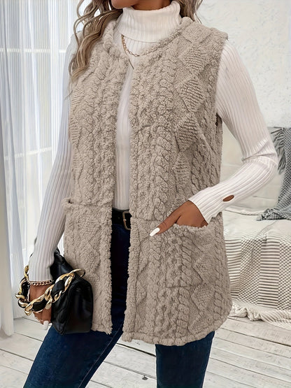 Nita – Longline Textured Sleeveless Vest