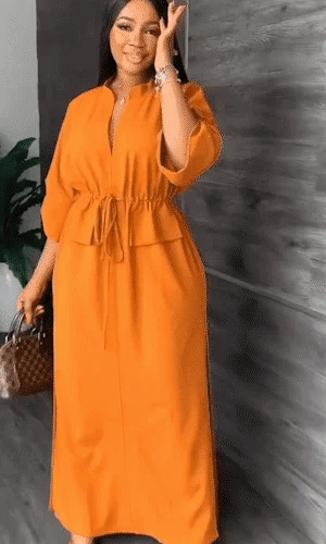 Merle – Drawstring Waist Relaxed Maxi Dress