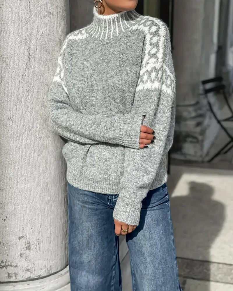 Betty – Fair Isle Turtleneck Knit Sweater