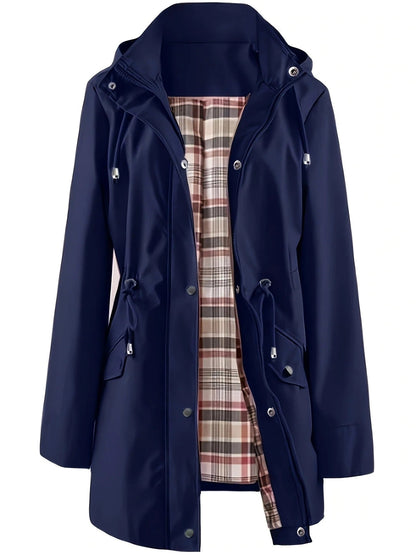 Marsha – Hooded Windproof Jacket with Plaid Lining