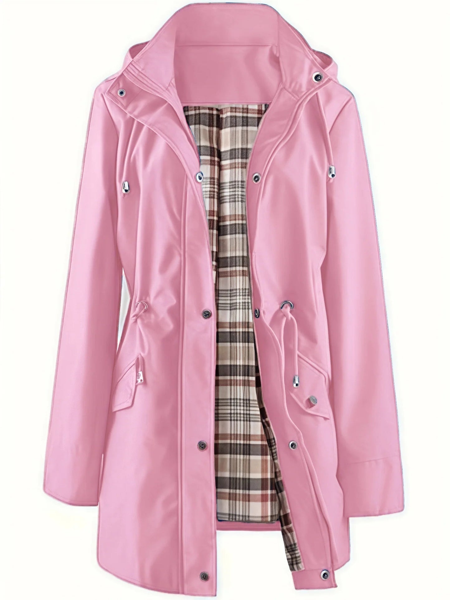 Marsha – Hooded Windproof Jacket with Plaid Lining