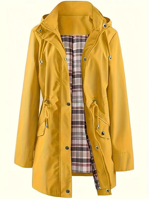 Marsha – Hooded Windproof Jacket with Plaid Lining