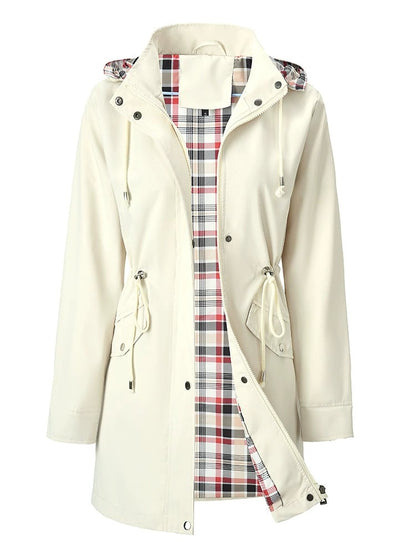 Marsha – Hooded Windproof Jacket with Plaid Lining