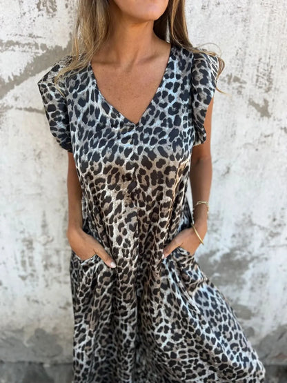 Kendall – Animal Print Tiered Midi Dress
