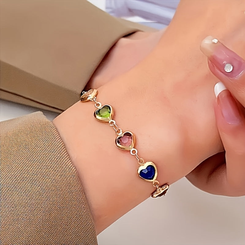 Harriet – Heart Crystal Link Bracelet