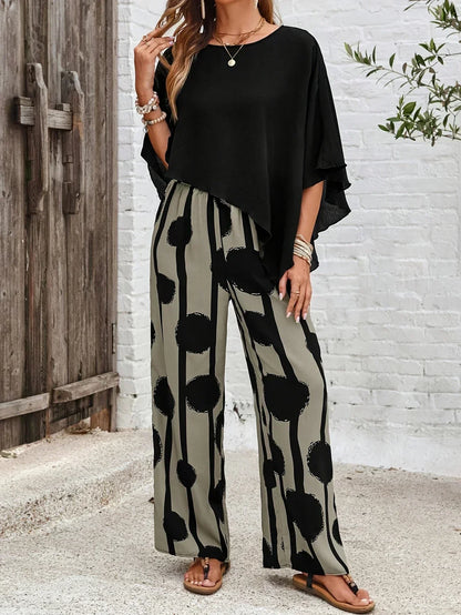 Isadora – Batwing Top and Wide-Leg Pants Set