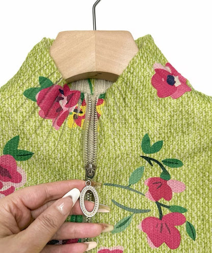 Sandra – Floral Print Zip-Up Bomber Jacket
