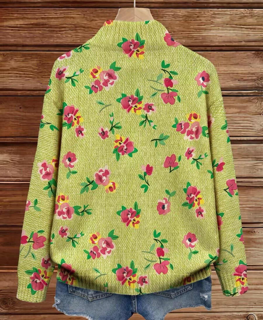 Sandra – Floral Print Zip-Up Bomber Jacket