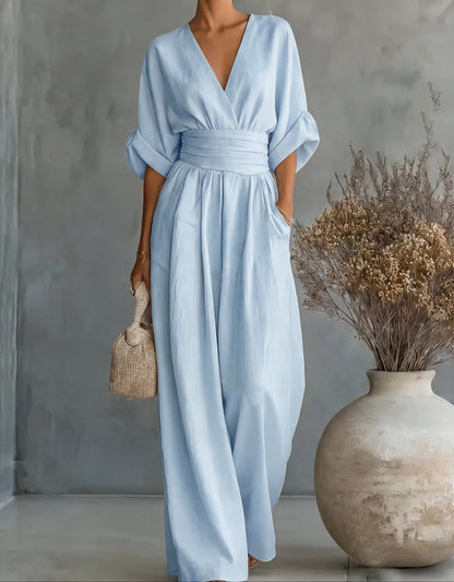 Lori – Wide Leg Belted Jumpsuit