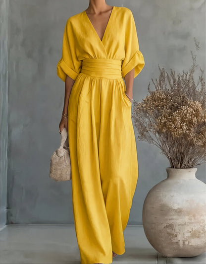 Lori – Wide Leg Belted Jumpsuit