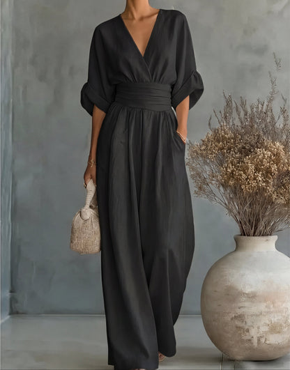 Lori – Wide Leg Belted Jumpsuit