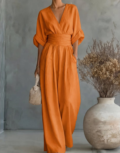 Lori – Wide Leg Belted Jumpsuit