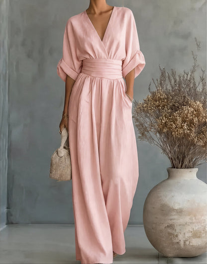Lori – Wide Leg Belted Jumpsuit