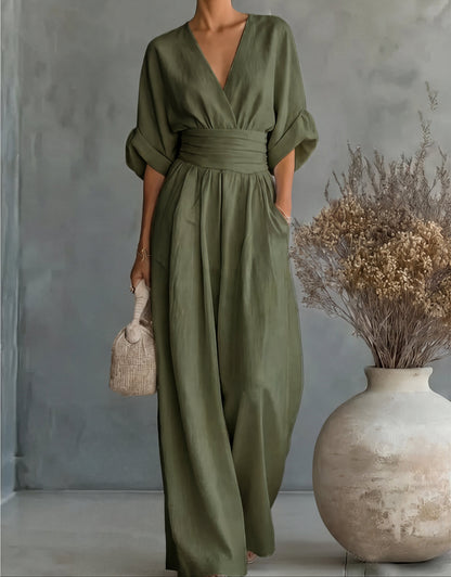 Lori – Wide Leg Belted Jumpsuit