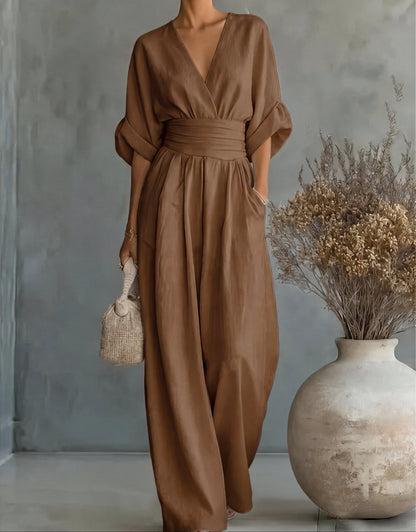 Lori – Wide Leg Belted Jumpsuit