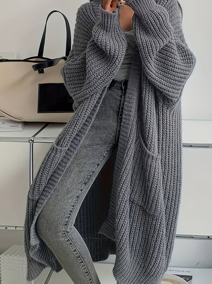 Ophelia – Longline Chunky Knit Open Cardigan
