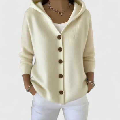 Jeanne – Hooded Button-Down Knit Cardigan