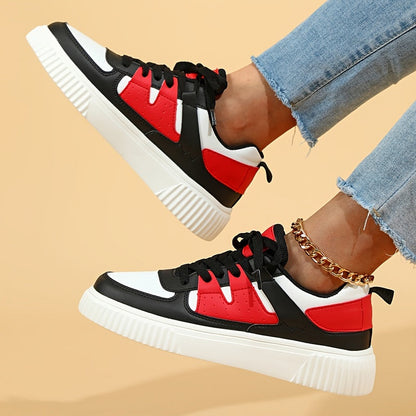 Vivian – Lace-Up Colorblock Platform Sneakers