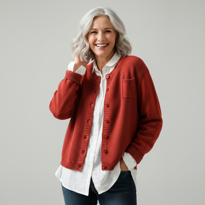 Bernice – Cozy Knit Button-Up Cardigan