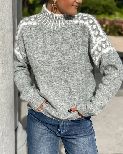 Betty – Fair Isle Turtleneck Knit Sweater
